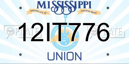 12IT776 Mississippi License Plate