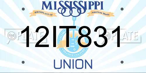 12IT831 Mississippi License Plate