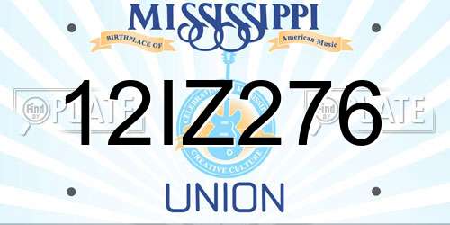 12IZ276 Mississippi License Plate