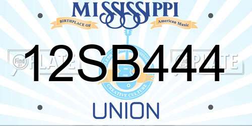 12SB444 Mississippi License Plate