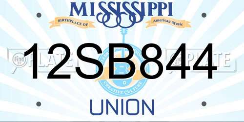 12SB844 Mississippi License Plate