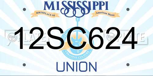 12SC624 Mississippi License Plate