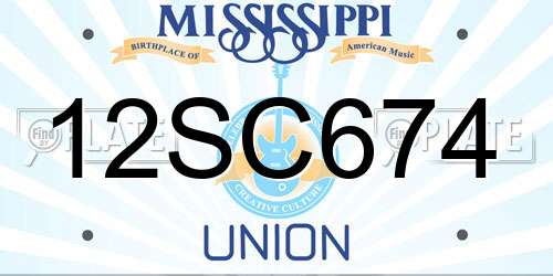 12SC674 Mississippi License Plate