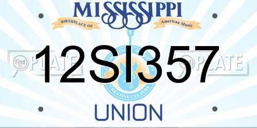 12SI357 Mississippi License Plate