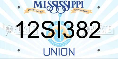 12SI382 Mississippi License Plate