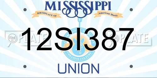 12SI387 Mississippi License Plate