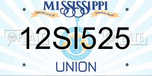 12SI525 Mississippi License Plate