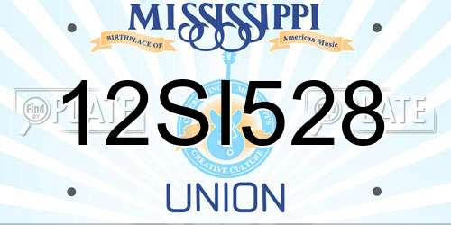 12SI528 Mississippi License Plate