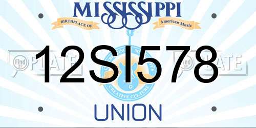 12SI578 Mississippi License Plate