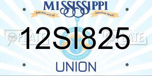 12SI825 Mississippi License Plate