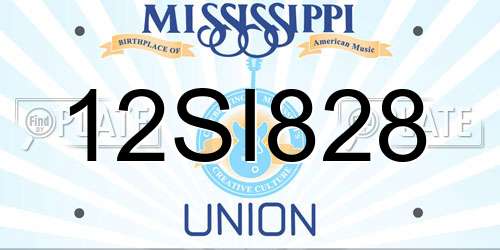 12SI828 Mississippi License Plate