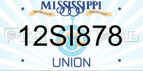 12SI878 Mississippi License Plate