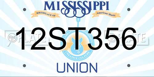 12ST356 Mississippi License Plate