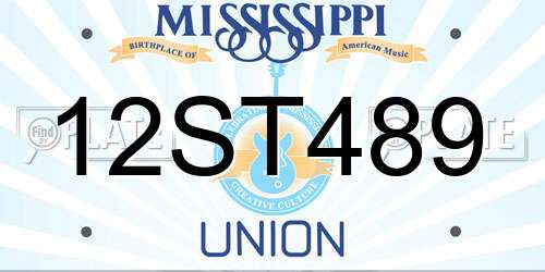 12ST489 Mississippi License Plate