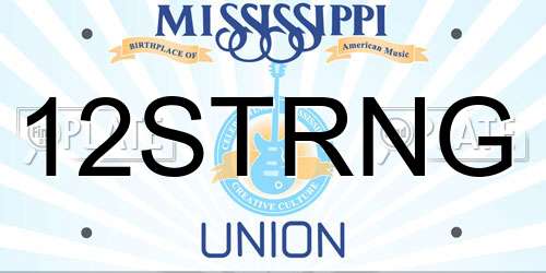 12STRNG Mississippi License Plate