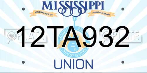 12TA932 Mississippi License Plate