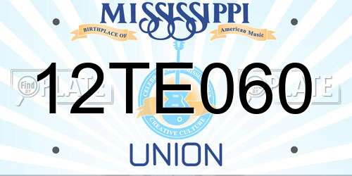 12TE060 Mississippi License Plate