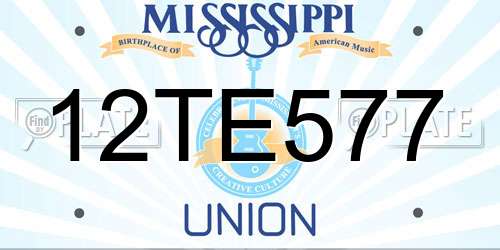 12TE577 Mississippi License Plate