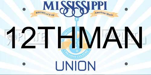 12THMAN Mississippi License Plate