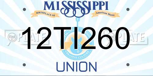 12TI260 Mississippi License Plate