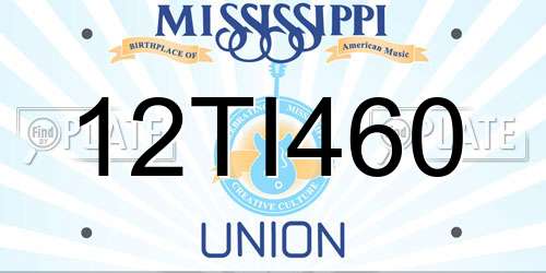 12TI460 Mississippi License Plate