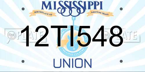 12TI548 Mississippi License Plate