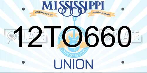 12TO660 Mississippi License Plate
