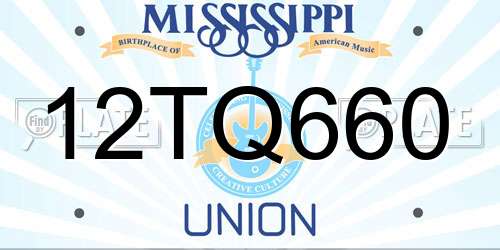12TQ660 Mississippi License Plate