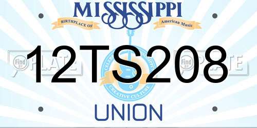 12TS208 Mississippi License Plate