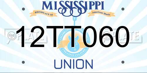 12TT060 Mississippi License Plate