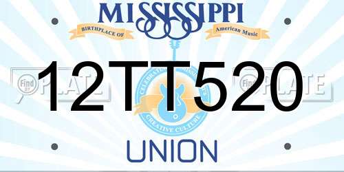 12TT520 Mississippi License Plate