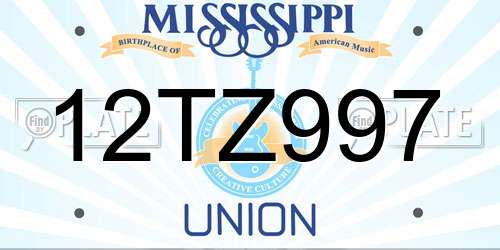 12TZ997 Mississippi License Plate