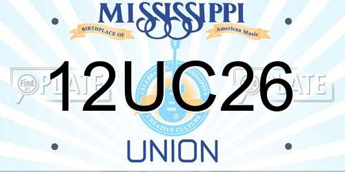 12UC26 Mississippi License Plate