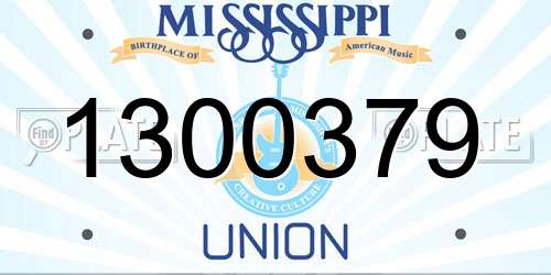 1300379 Mississippi License Plate