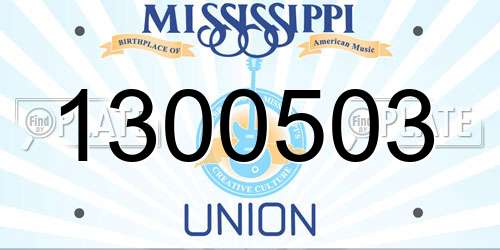 1300503 Mississippi License Plate