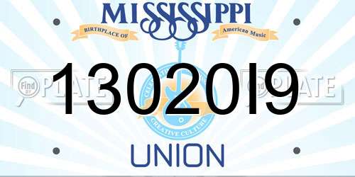 13020I9 Mississippi License Plate