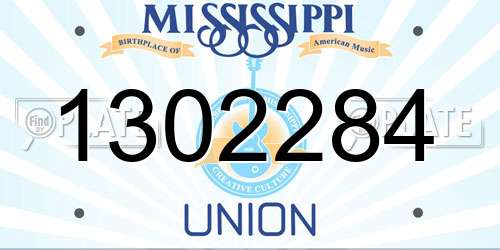1302284 Mississippi License Plate