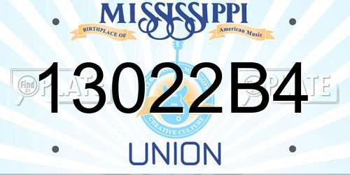 13022B4 Mississippi License Plate