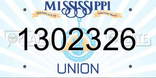 1302326 Mississippi License Plate