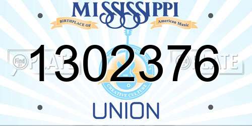 1302376 Mississippi License Plate