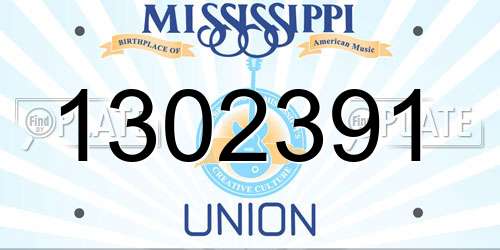 1302391 Mississippi License Plate