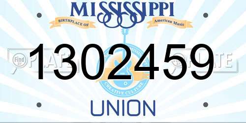 1302459 Mississippi License Plate