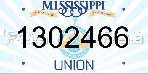 1302466 Mississippi License Plate