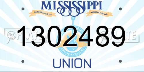 1302489 Mississippi License Plate