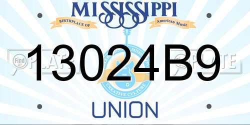 13024B9 Mississippi License Plate