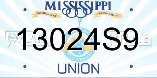 13024S9 Mississippi License Plate