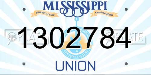 1302784 Mississippi License Plate