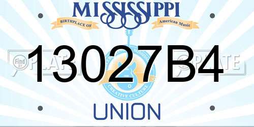 13027B4 Mississippi License Plate