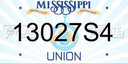13027S4 Mississippi License Plate