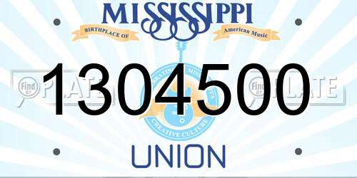 1304500 Mississippi License Plate
